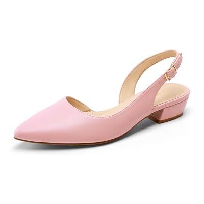 DREAM PAIRS Slingback Ballerinas Kleiderschuhe Pumps Niedrige Blockabsätze, spitze Zehen, verstellbarer Schnallen-Slingback, rutschfeste Außensohle für Damen DREAM PAIRS Slingback Ballerinas Kleiderschuhe Pumps Niedrige Blockabsätze, spitze Zehen, verstellbarer Schnallen-Slingback, rutschfeste Außensohle für Damen