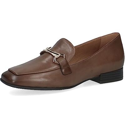 CAPRICE Damen Loafer ohne Absatz Memotion aus Leder Elegant Weite G, Braun (Taupe Nappa), 38 EU CAPRICE Damen Loafer ohne Absatz Memotion aus Leder Elegant Weite G, Braun (Taupe Nappa), 38 EU