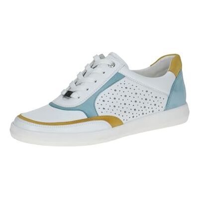 CAPRICE Damen Sneaker flach aus Leder mit Lochmuster, Mehrfarbig (White Multi), 40.5 EU CAPRICE Damen Sneaker flach aus Leder mit Lochmuster, Mehrfarbig (White Multi), 40.5 EU