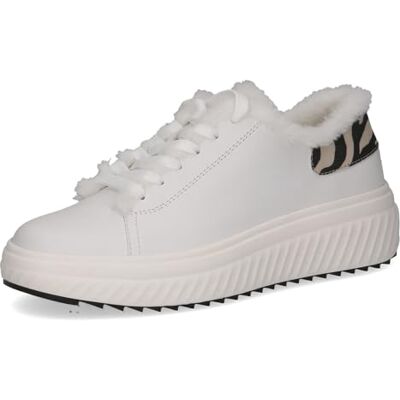 CAPRICE Damen Sneaker flach zum Schnüren mit Wechselfußbett, Weiß (White Comb), 37 EU CAPRICE Damen Sneaker flach zum Schnüren mit Wechselfußbett, Weiß (White Comb), 37 EU