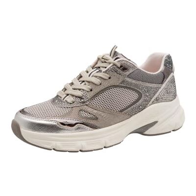 Tamaris Damen Sneaker Low flach, grau (Grey Glam),37 Tamaris Damen Sneaker Low flach, grau (Grey Glam),37