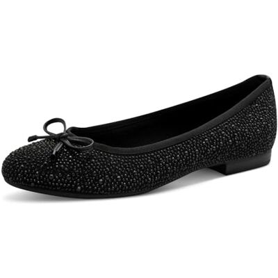 MARCO TOZZI Damen Ballerinas weiches Feel Me Fußbett weiches Innenfutter Vegan Modern, schwarz (Black), 39 EU MARCO TOZZI Damen Ballerinas weiches Feel Me Fußbett weiches Innenfutter Vegan Modern, schwarz (Black), 39 EU