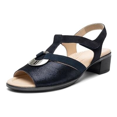 ARA Damen Lugano Sandale mit Absatz, BLAU, 37.5 EU Weit ARA Damen Lugano Sandale mit Absatz, BLAU, 37.5 EU Weit