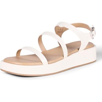 Amazon Damen Riemchensandalen, Flatform, Off-White, 8 Amazon Damen Riemchensandalen, Flatform, Off-White, 8