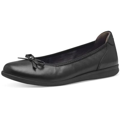 Tamaris Comfort Damen Ballerinas aus Leder mit Schleife, Schwarz (Black Nappa), 37 EU Tamaris Comfort Damen Ballerinas aus Leder mit Schleife, Schwarz (Black Nappa), 37 EU