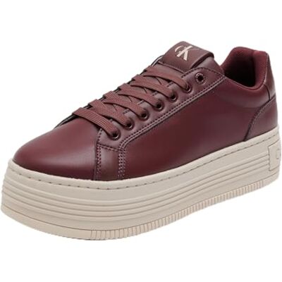 Calvin Damen Plateau Sneaker Bold aus Leder, Rot (Andorra), 40 Calvin Damen Plateau Sneaker Bold aus Leder, Rot (Andorra), 40