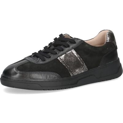 CAPRICE Damen Sneaker flach aus Leder Rund, Schwarz (Black Comb), 40 EU CAPRICE Damen Sneaker flach aus Leder Rund, Schwarz (Black Comb), 40 EU