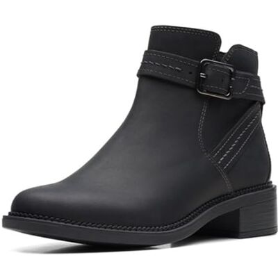 Clarks Damen Maye Strap Stiefelette, Black Leat, 36 EU Clarks Damen Maye Strap Stiefelette, Black Leat, 36 EU