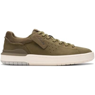 Clarks Courtlite 2 Run Olivgrünes Nubukleder Herren - Sneaker Clarks Courtlite 2 Run Olivgrünes Nubukleder Herren - Sneaker