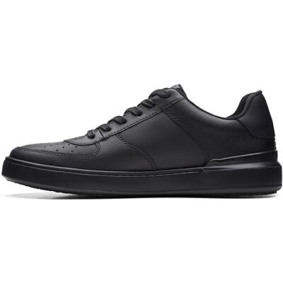 Clarks Herren Courtlite Tie Sneaker, Black Leather, 39.5 EU Clarks Herren Courtlite Tie Sneaker, Black Leather, 39.5 EU
