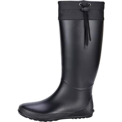 Asgard Verstaubare hohe Regenstiefel für Damen, wasserdicht, Gummi-Gartenstiefel, ultraleicht, flache Gummistiefel, Schlammstiefel, nicht für breite Waden geeignet, Schwarz, 37.5/38 EU Asgard Verstaubare hohe Regenstiefel für Damen, wasserdicht, Gummi-Gartenstiefel, ultraleicht, flache Gummistiefel, Schlammstiefel, nicht für breite Waden geeignet, Schwarz, 37.5/38 EU