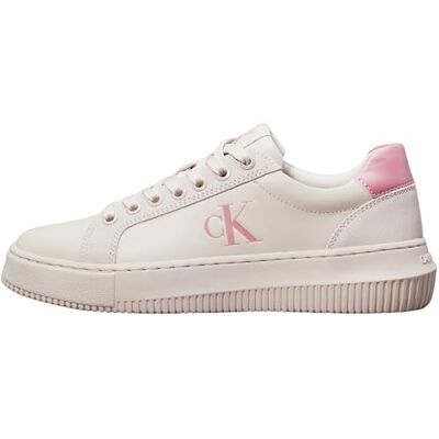 Calvin Damen Cupsole Sneaker Chunky aus Leder, Beige (Eggshell/Dusty Rose), 40 Calvin Damen Cupsole Sneaker Chunky aus Leder, Beige (Eggshell/Dusty Rose), 40