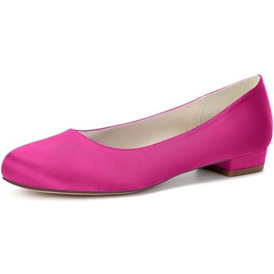 HFWXYSA Runde Zehenpartie, Satin, Flache Hochzeitsschuhe für Braut, Bequeme Brautschuhe, Flache Schuhe, Abschlussball, Abendparty, Kleid, Pumps für Damen HFWXYSA Runde Zehenpartie, Satin, Flache Hochzeitsschuhe für Braut, Bequeme Brautschuhe, Flache Schuhe, Abschlussball, Abendparty, Kleid, Pumps für Damen