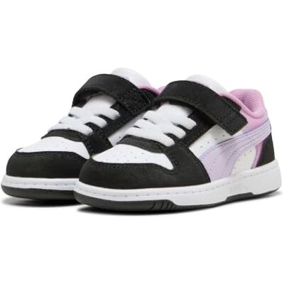 Puma Rebound Slam Lo Faded AC+ Inf, Unisex-Kinder-Turnschuhe 0-24, Hellschwarz Lavendel Malve Glow, 20 EU Puma Rebound Slam Lo Faded AC+ Inf, Unisex-Kinder-Turnschuhe 0-24, Hellschwarz Lavendel Malve Glow, 20 EU