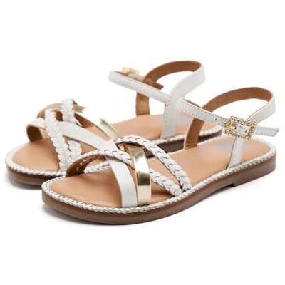 GIOSEPPO Medary Flache Sandalen für Mädchen, weiß, 35 EU GIOSEPPO Medary Flache Sandalen für Mädchen, weiß, 35 EU