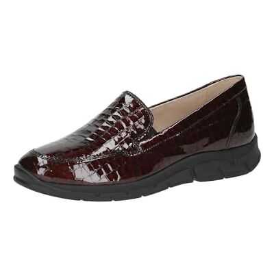 CAPRICE Damen Slipper aus Leder Elegant, Rot (Bord. Croco), 39 EU CAPRICE Damen Slipper aus Leder Elegant, Rot (Bord. Croco), 39 EU