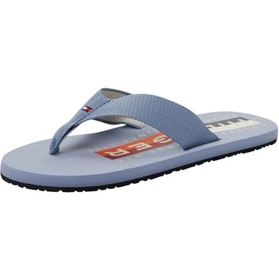 Tommy Hilfiger Herren Flip Flops Corporate Beach Sandal Breiter Zehenriemen, Blau (Brisk Blue), 41 Tommy Hilfiger Herren Flip Flops Corporate Beach Sandal Breiter Zehenriemen, Blau (Brisk Blue), 41