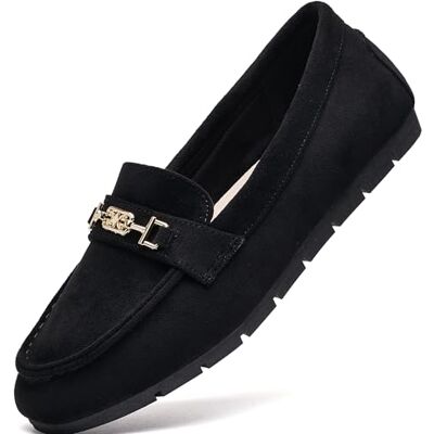 DeYashopin Damen Flache Schuhe Freizeitschuhe Slip On Arbeitsschuhe Komfort Walkingschuhe, Black Velvet, 42 EU DeYashopin Damen Flache Schuhe Freizeitschuhe Slip On Arbeitsschuhe Komfort Walkingschuhe, Black Velvet, 42 EU