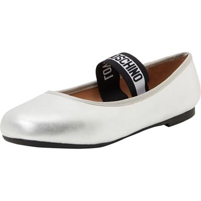 Love Moschino Damen Polja11071g0mif090237 Ballerinas, Silber/schwarz, 37 EU Love Moschino Damen Polja11071g0mif090237 Ballerinas, Silber/schwarz, 37 EU