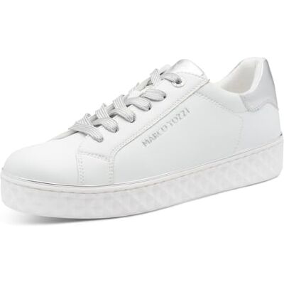 MARCO TOZZI Damen Sneaker weiches Feel Me Wechselfußbett weiches Innenfutter Vegan Modern, weiß (White Comb), 42 EU MARCO TOZZI Damen Sneaker weiches Feel Me Wechselfußbett weiches Innenfutter Vegan Modern, weiß (White Comb), 42 EU