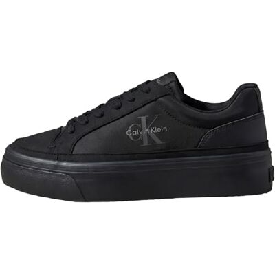 Calvin Damen Vulcanized Sneaker Vulc Flatf Laceup Ny-Su mit Logo, Blau (Triple Black), 40 Calvin Damen Vulcanized Sneaker Vulc Flatf Laceup Ny-Su mit Logo, Blau (Triple Black), 40