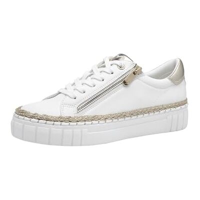 MARCO TOZZI Damen Plateau Sneaker mit Reißverschluss Bequem, Weiß (White Comb), 40 EU MARCO TOZZI Damen Plateau Sneaker mit Reißverschluss Bequem, Weiß (White Comb), 40 EU