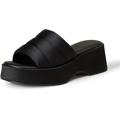 Amazon Damen Plateausandale Zum Hineinschlüpfen, Schwarz Satin, 36 EU Amazon Damen Plateausandale Zum Hineinschlüpfen, Schwarz Satin, 36 EU