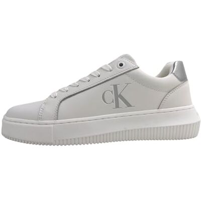 Calvin Damen Cupsole Sneaker Chunky Laceup Low Top, Weiß (Bright White/Silver), 41 Calvin Damen Cupsole Sneaker Chunky Laceup Low Top, Weiß (Bright White/Silver), 41
