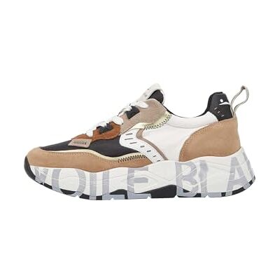 VOILE BLANCHE Sneakers aus Veloursleder und Gewebe, Weiß-Beige- 36 VOILE BLANCHE Sneakers aus Veloursleder und Gewebe, Weiß-Beige- 36