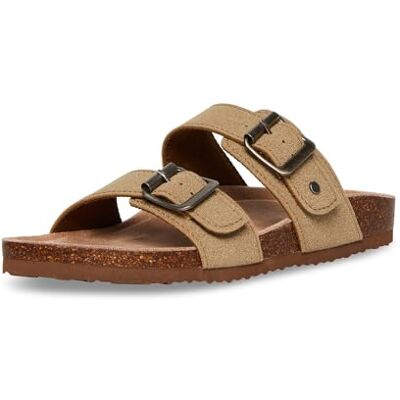 Madden Girl Damen Brando Flache Sandale, Taupefarbener Stoff, 38.5 EU Madden Girl Damen Brando Flache Sandale, Taupefarbener Stoff, 38.5 EU