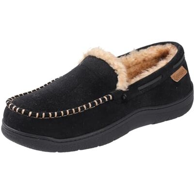 Zigzagger Herren Memory Foam Suede Mokassins Hausschuhe, Schwarz, 42/43EU Zigzagger Herren Memory Foam Suede Mokassins Hausschuhe, Schwarz, 42/43EU
