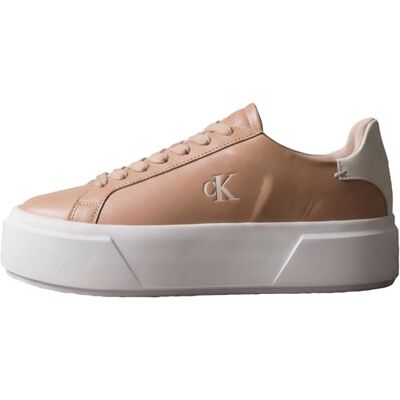Calvin Damen Flatform Sneaker Lace Up aus Leder, Rosa (Spanish Villa/Marshmallow), 37 Calvin Damen Flatform Sneaker Lace Up aus Leder, Rosa (Spanish Villa/Marshmallow), 37