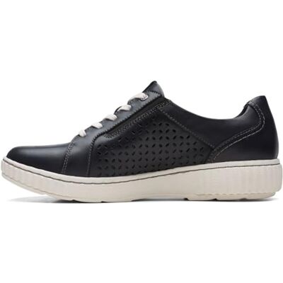 Clarks Damen Caroline Ella Sneaker, Schwarz Leder, 39.5 EU Clarks Damen Caroline Ella Sneaker, Schwarz Leder, 39.5 EU