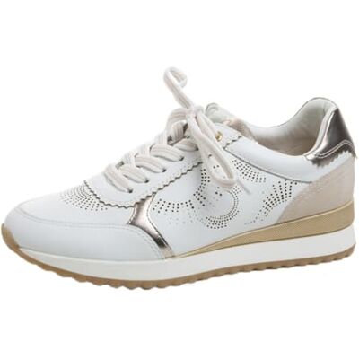 MARCO TOZZI Damen Sneaker weiches Feel Me Wechselfußbett Leder weiches Innenfutter Modern, weiß (White/Powder), 40 EU MARCO TOZZI Damen Sneaker weiches Feel Me Wechselfußbett Leder weiches Innenfutter Modern, weiß (White/Powder), 40 EU