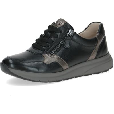 CAPRICE Damen Sneaker flach aus Leder mit Wechselfußbett, Schwarz (Black Comb I), 40 EU CAPRICE Damen Sneaker flach aus Leder mit Wechselfußbett, Schwarz (Black Comb I), 40 EU