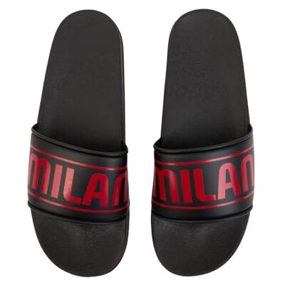 A.C. Milan Stirnband, Hausschuhe für Strand und Zuhause, offizielles Produkt, Unisex, für Erwachsene, Schwarz, 40/41 EU A.C. Milan Stirnband, Hausschuhe für Strand und Zuhause, offizielles Produkt, Unisex, für Erwachsene, Schwarz, 40/41 EU