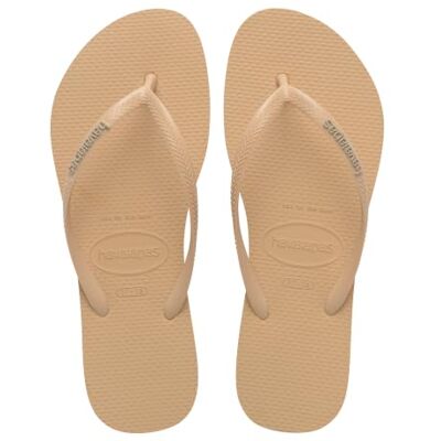 Havaianas Slim Logo Pop Up Damen FlipFlop Golden 39 EU Havaianas Slim Logo Pop Up Damen FlipFlop Golden 39 EU