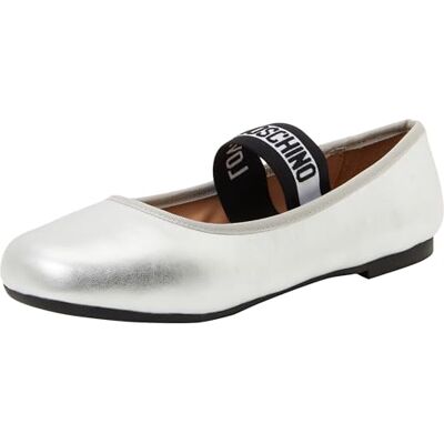Love Moschino Damen Ja11071g0m Ballerinas, Silber/schwarz, 36 EU Love Moschino Damen Ja11071g0m Ballerinas, Silber/schwarz, 36 EU