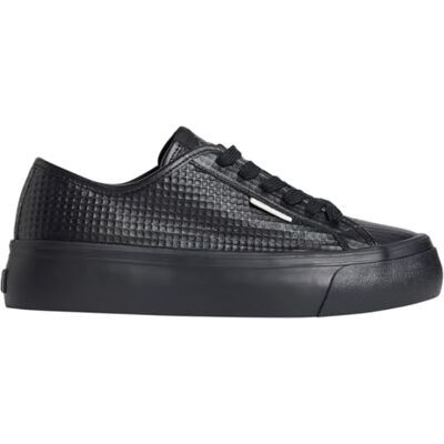 Calvin Damen Vulcanized Sneaker Lace Up aus Leder, Schwarz (Triple Black), 35 Calvin Damen Vulcanized Sneaker Lace Up aus Leder, Schwarz (Triple Black), 35