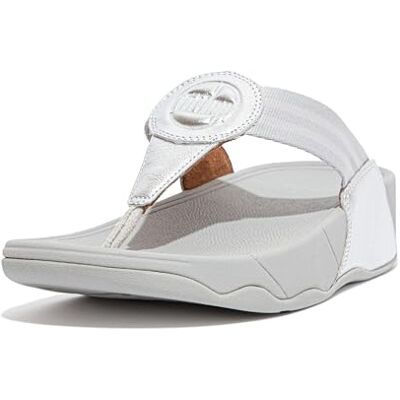 Fitflop Damen Walkstar Keilsandale, Silber, 36 EU Weit Fitflop Damen Walkstar Keilsandale, Silber, 36 EU Weit