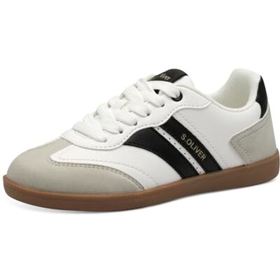 S. Oliver Mädchen Sneaker flach mit Schnürsenkeln Bequem, Weiß (White Comb.), 33 EU S. Oliver Mädchen Sneaker flach mit Schnürsenkeln Bequem, Weiß (White Comb.), 33 EU