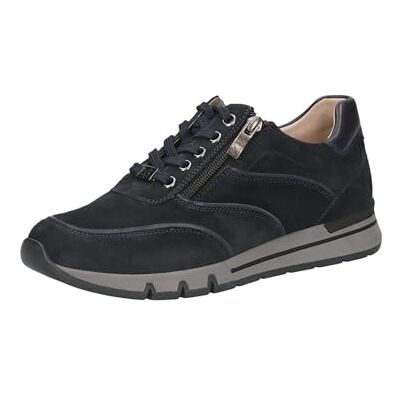 CAPRICE Comfort Damen Sneaker flach aus Leder mit Reißverschluss, Blau (Ocean Comb), 36 EU CAPRICE Comfort Damen Sneaker flach aus Leder mit Reißverschluss, Blau (Ocean Comb), 36 EU
