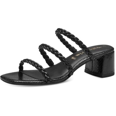 Tamaris Damen Mules Pantoletten mit Absatz Vegan Blockabsatz; BLACK/schwarz; 36 Tamaris Damen Mules Pantoletten mit Absatz Vegan Blockabsatz; BLACK/schwarz; 36
