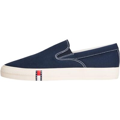 Tommy Jeans Herren Vulcanized Sneaker Archive Slip On ohne Schnüren, Blau (Dark Night Navy), 43 Tommy Jeans Herren Vulcanized Sneaker Archive Slip On ohne Schnüren, Blau (Dark Night Navy), 43
