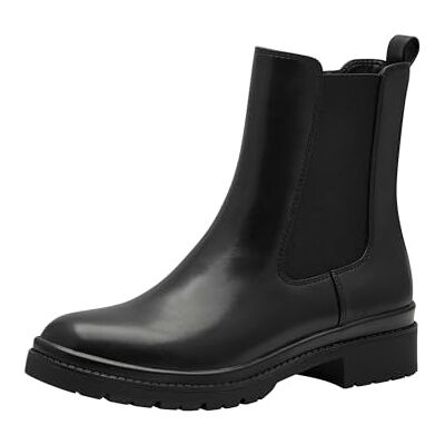 Tamaris Damen Chelsea Leder Blockabsatz bequem; BLACK, EU 38 Tamaris Damen Chelsea Leder Blockabsatz bequem; BLACK, EU 38