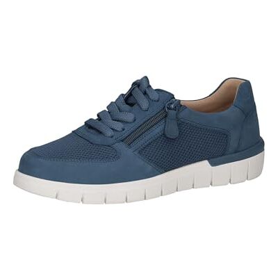 CAPRICE Comfort Damen Sneaker flach mit Reißverschluss Low Top, Blau (Blue Comb), 36 EU CAPRICE Comfort Damen Sneaker flach mit Reißverschluss Low Top, Blau (Blue Comb), 36 EU