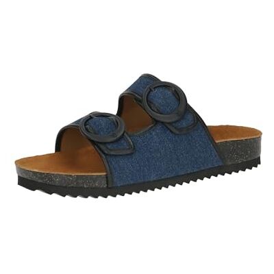CAPRICE Damen Pantoletten mit Klettverschluss Sommer, Blau (Jeans/Black), 42 EU CAPRICE Damen Pantoletten mit Klettverschluss Sommer, Blau (Jeans/Black), 42 EU