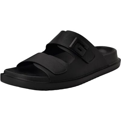 Guess Herren Vugon Sandale, Black Saffiano Texture 002, 45 EU Guess Herren Vugon Sandale, Black Saffiano Texture 002, 45 EU