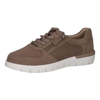 CAPRICE Comfort Damen Sneaker flach mit Reißverschluss Low Top, Braun (Mud Comb), 39 EU CAPRICE Comfort Damen Sneaker flach mit Reißverschluss Low Top, Braun (Mud Comb), 39 EU