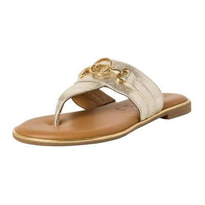 Tamaris Damen Mules Zehentrenner Leder Blockabsatz Sommer; LIGHT GOLD/metallic; 36 EU Tamaris Damen Mules Zehentrenner Leder Blockabsatz Sommer; LIGHT GOLD/metallic; 36 EU